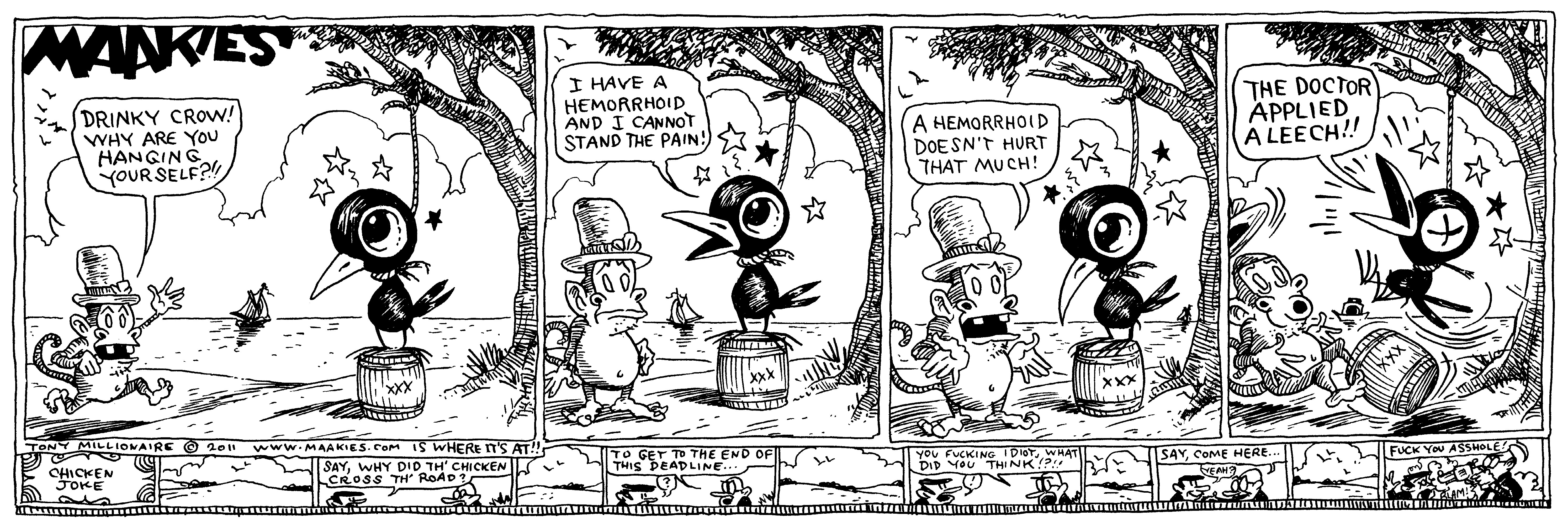 Pour One Out for Tony Millionaire's Maakies Drinky Crow Drinks Again